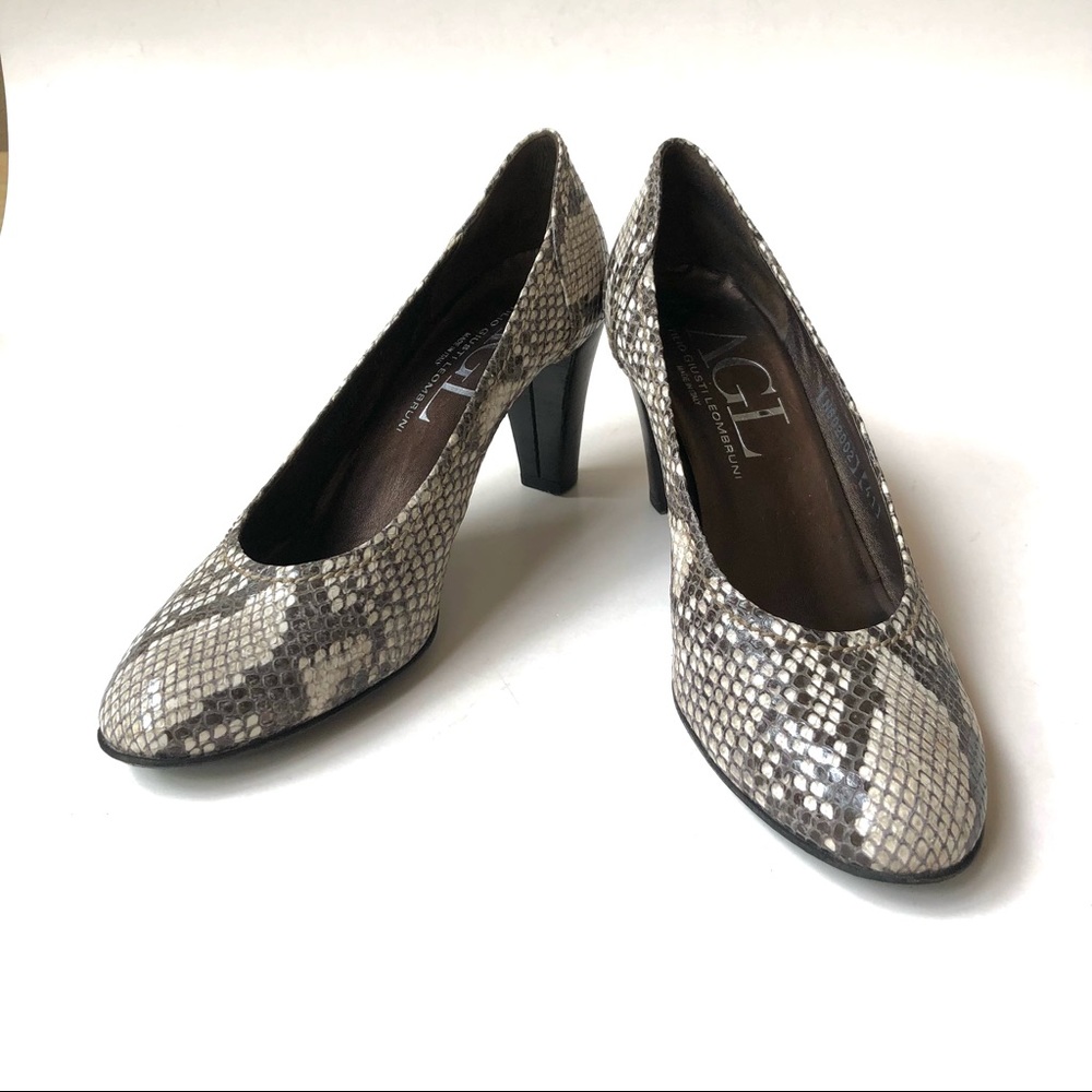 AGL Leather Round Toe Heels, Made in Italy Gently Used Euro Size 41